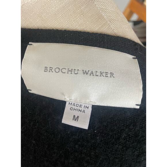 Brochu Walker Draped Collar Wool/ Cashmere Cardigan Sweater in Black Size Medium - Picture 6 of 6